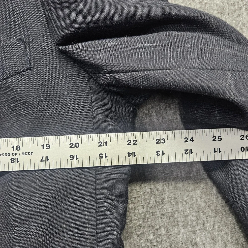 Levis Vintage Exact Blazer Mens 46L Dark Gray Pinstriped Suit Jacket Sport Coat - Picture 6 of 12